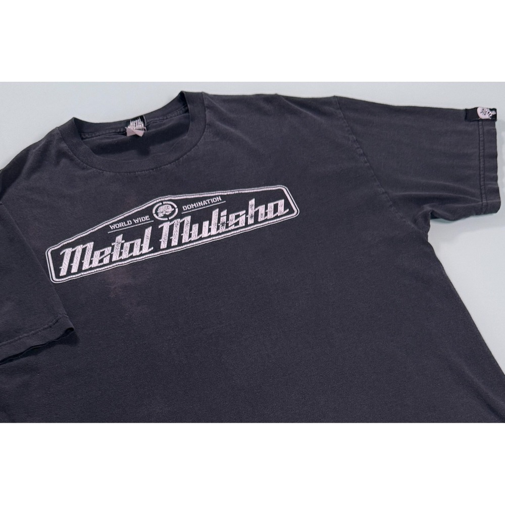 VTG Y2K Metal Mulisha Mens Large T-Shirt Shield Logo Faded Black Motocross